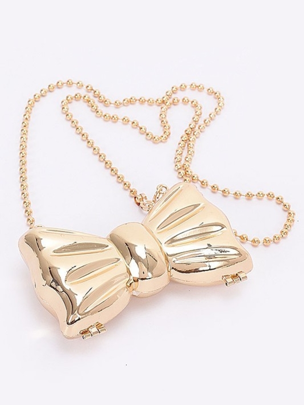Gold Bow Pendant Necklace - Women Jewelry